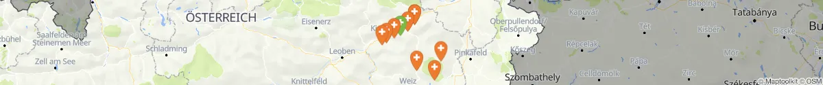 Kartenansicht für Apotheken-Notdienste in der Nähe von Sankt Kathrein am Hauenstein (Weiz, Steiermark)